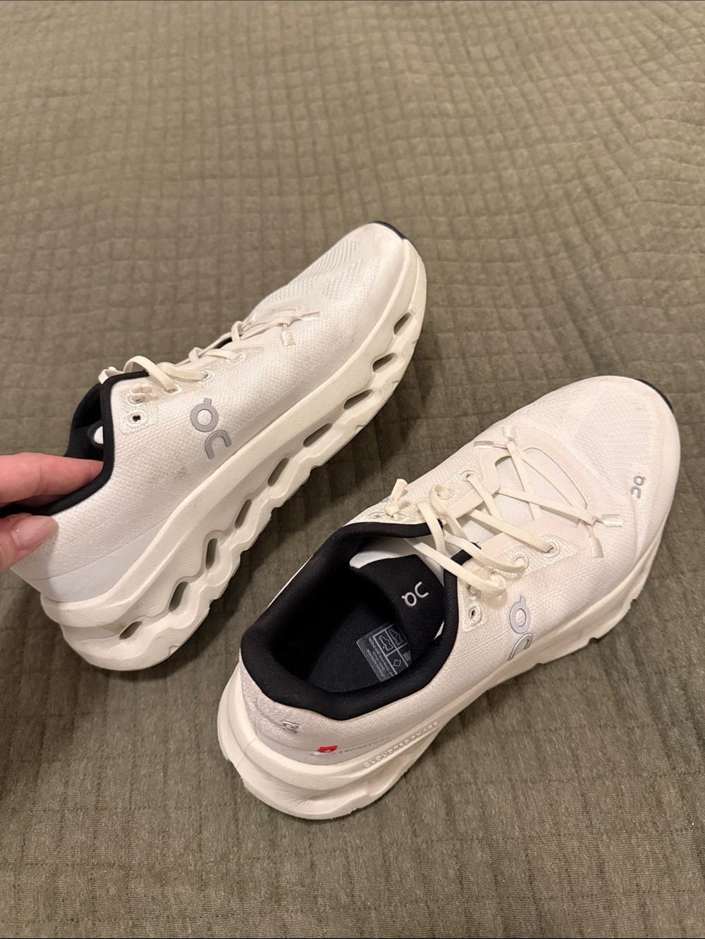 On Cloud Women's Athletic Running Shoes in Off-White